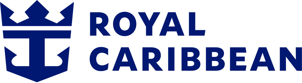 Royal Caribbean cruise line logo with crown and anchor symbol in dark blue